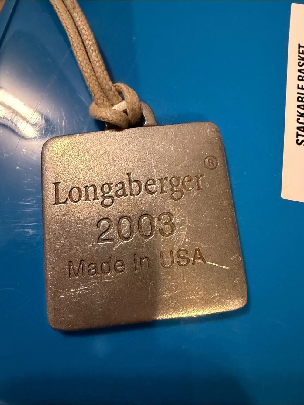 Longaberger 2003 pewter Bee Tie On - love it, live it, have it